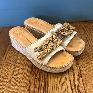 Dolce Vita White and Tan Espadrille Shoes